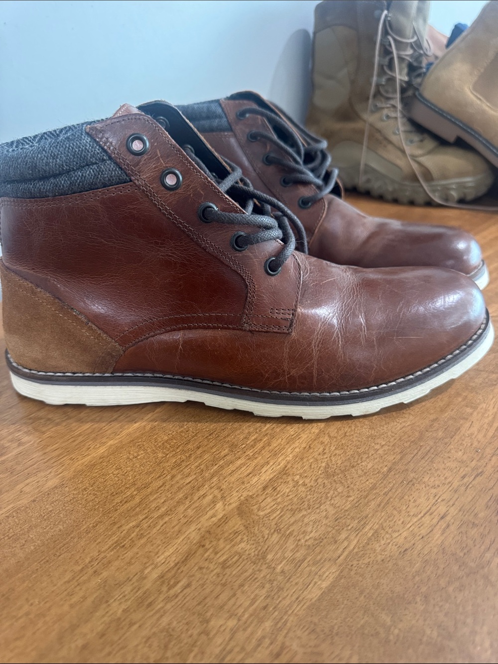 Crevo Brown Leather and Suede Chukka Boots